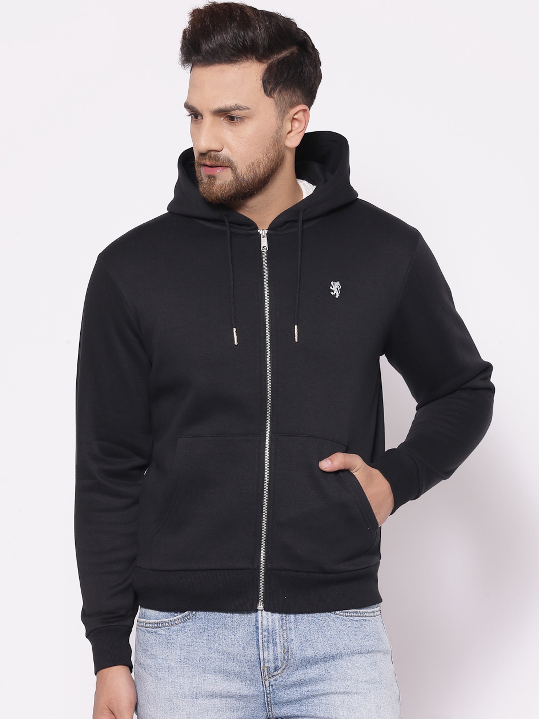 

Red Tape Men Black Hooded Sweatshirt
