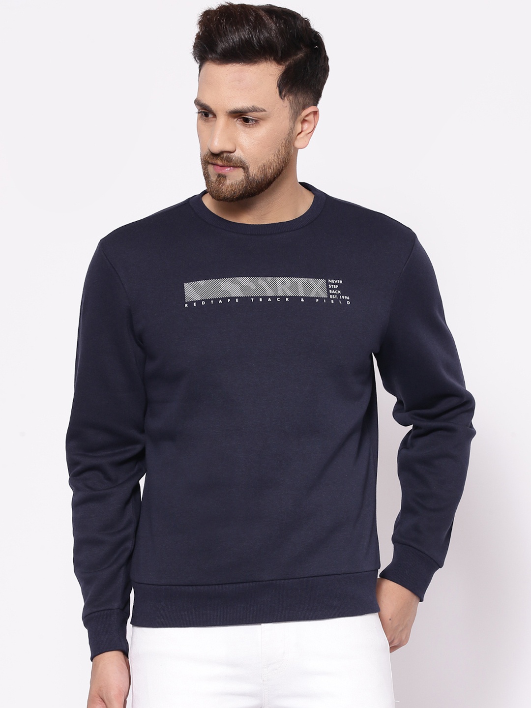 

Red Tape Men Navy Blue Printed Sweatshirt