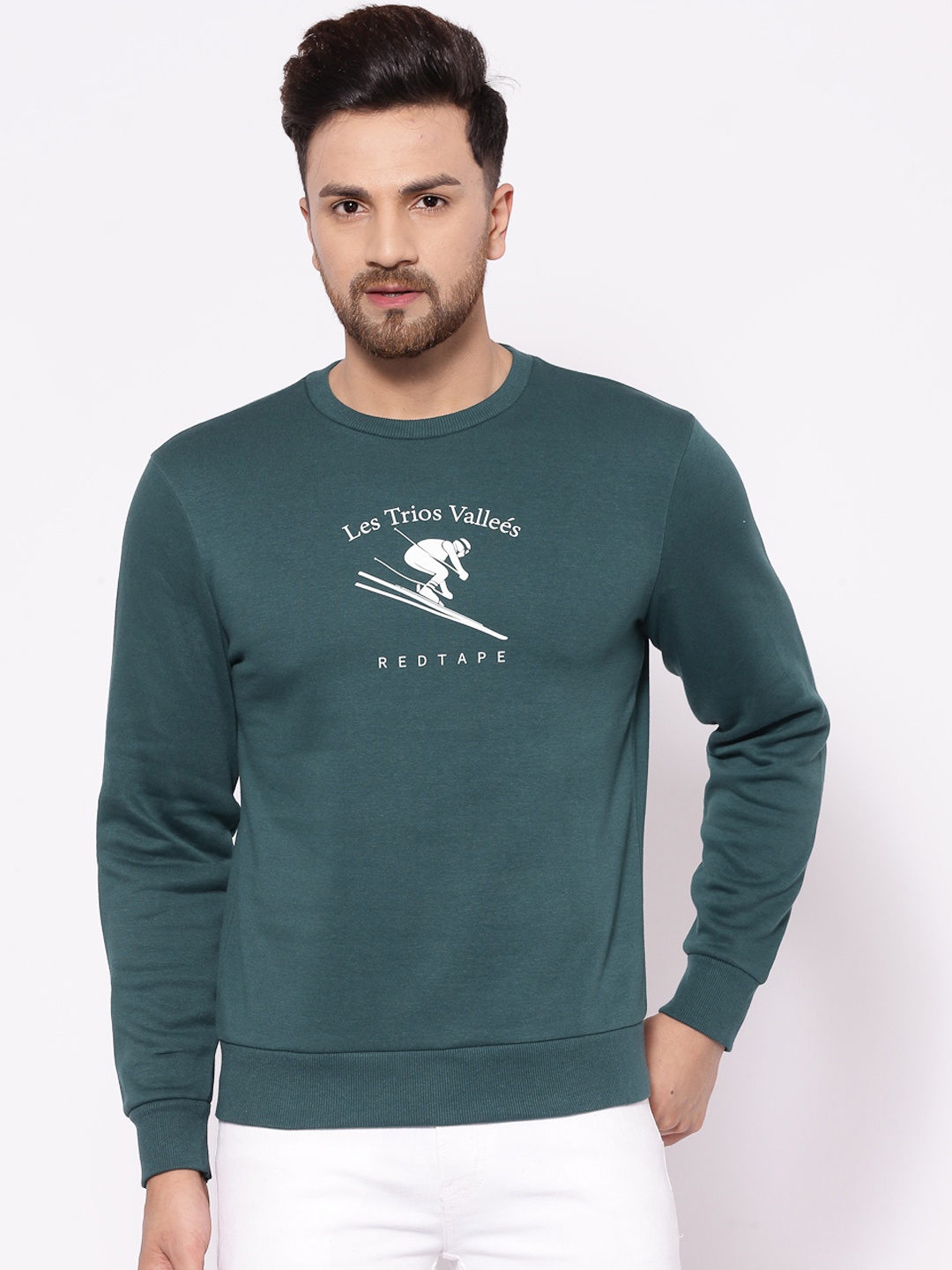 

Red Tape Men Green Printed Sweatshirt