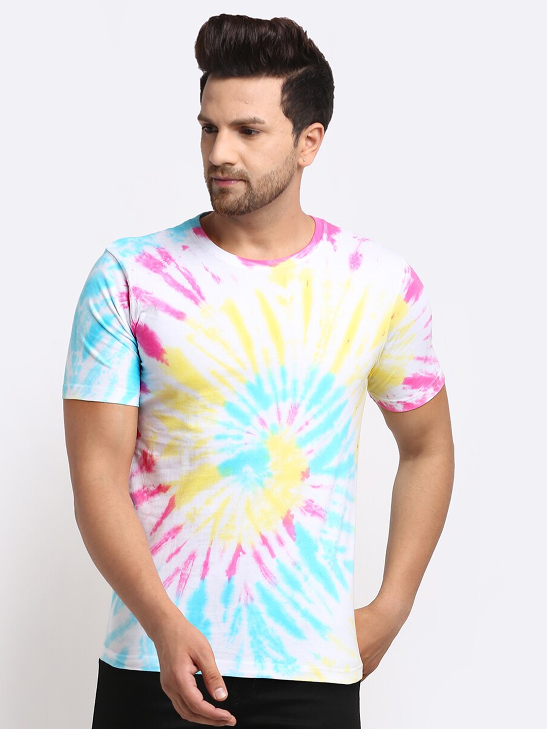 

Ennoble Men Multicoloured Dyed Printed T-shirt, Multi