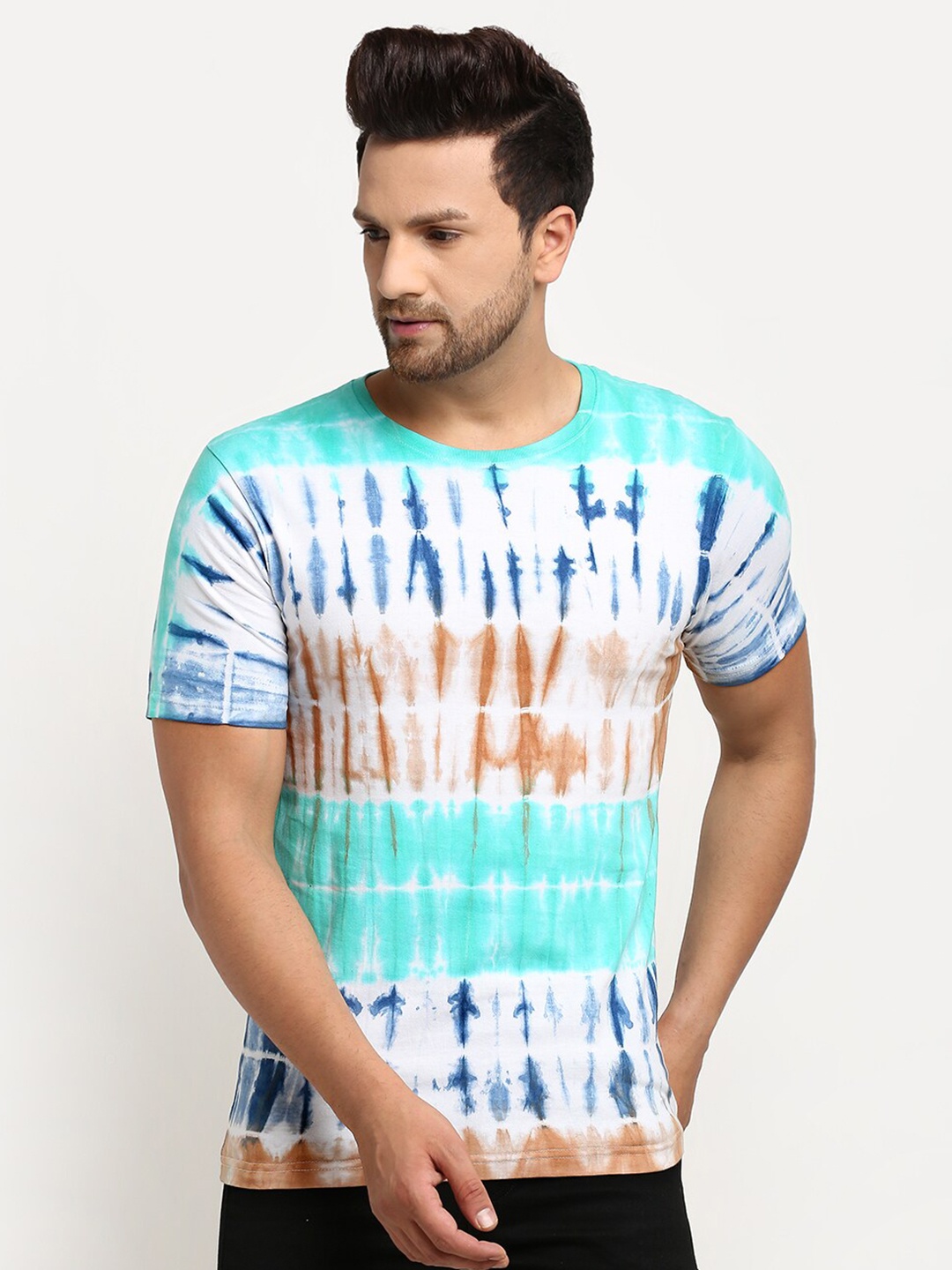 

Ennoble Men Multicoloured Dyed Printed T-shirt, Multi