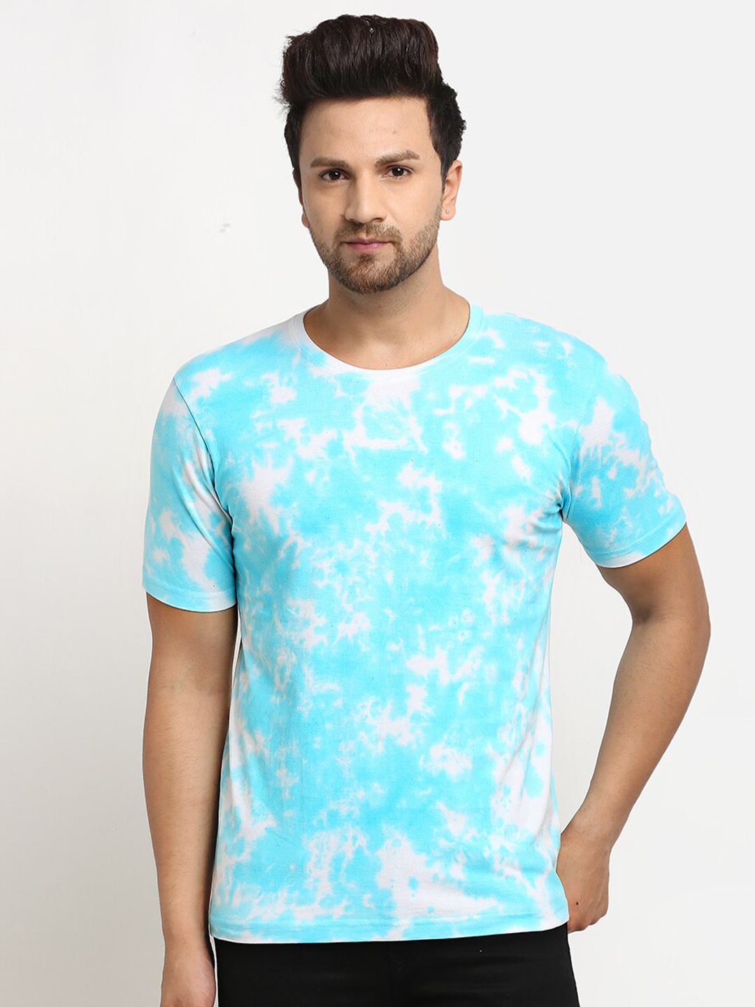 

Ennoble Men Blue & White Tie & Dyed T-shirt