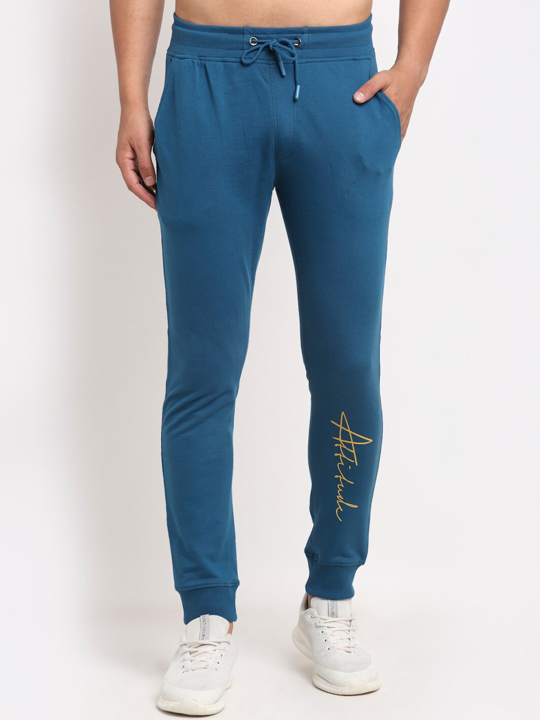 

Club York Men Teal Blue Printed Track Pants