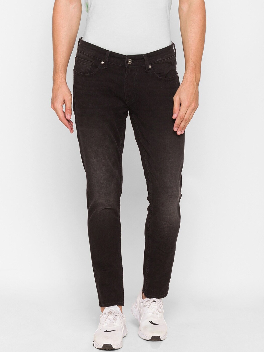 

SPYKAR Men Black Skin Tight Skinny Fit Low-Rise Light Fade Pure Cotton Jeans
