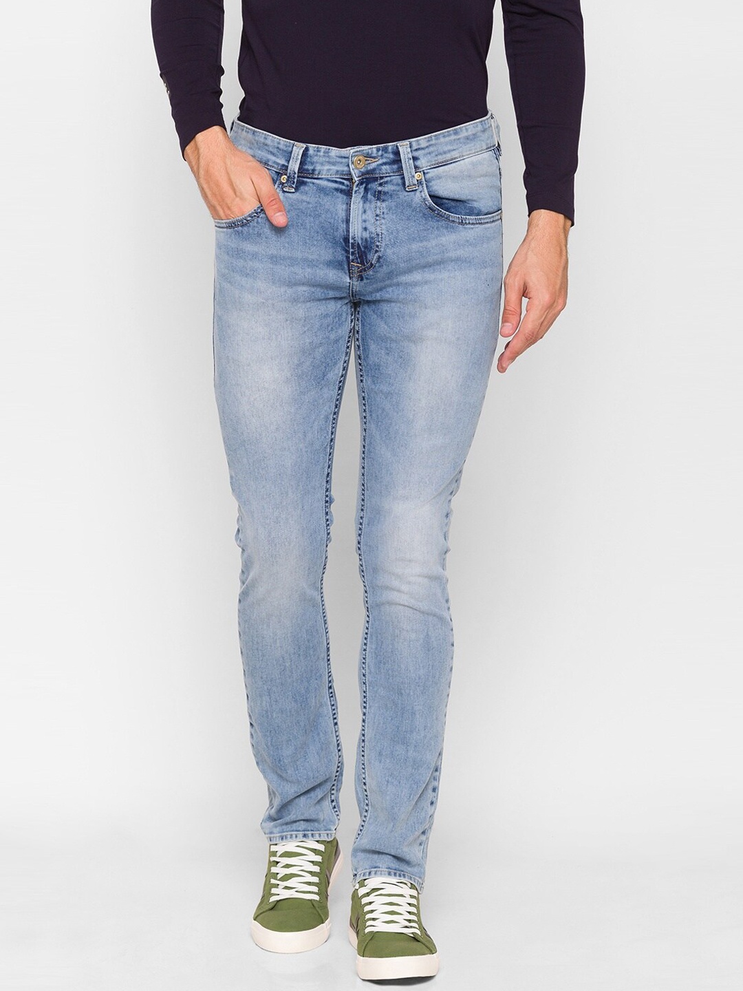 

SPYKAR Men Blue Slim Fit Low-Rise Heavy Fade Jeans