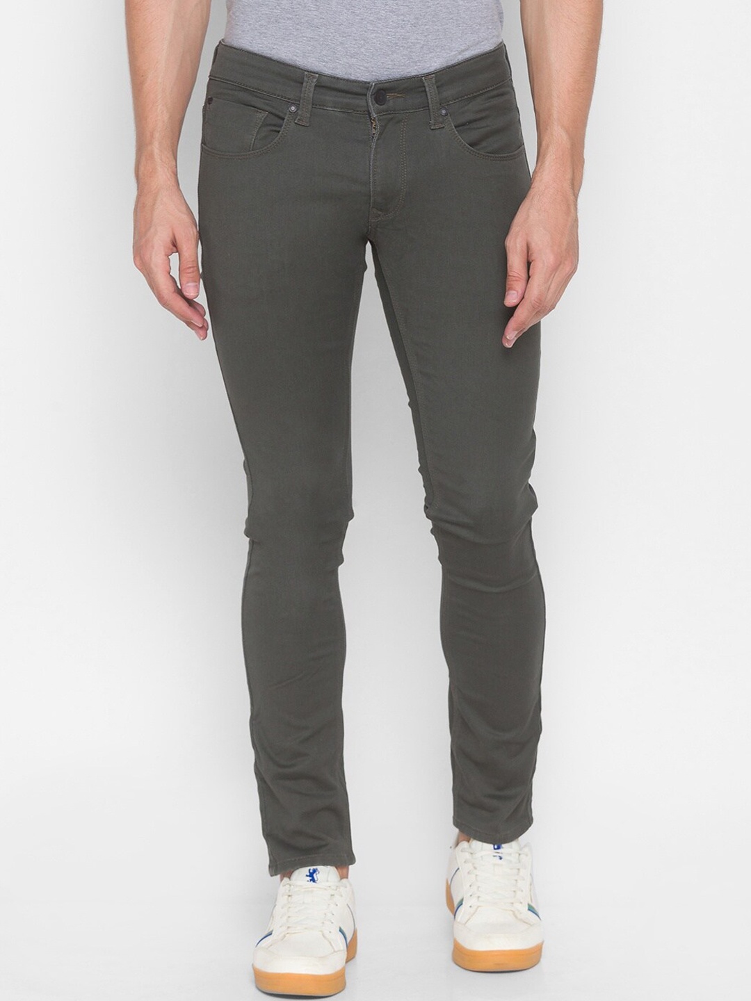 

SPYKAR Men Olive Green Skinny Fit Low-Rise Low Distress Jeans