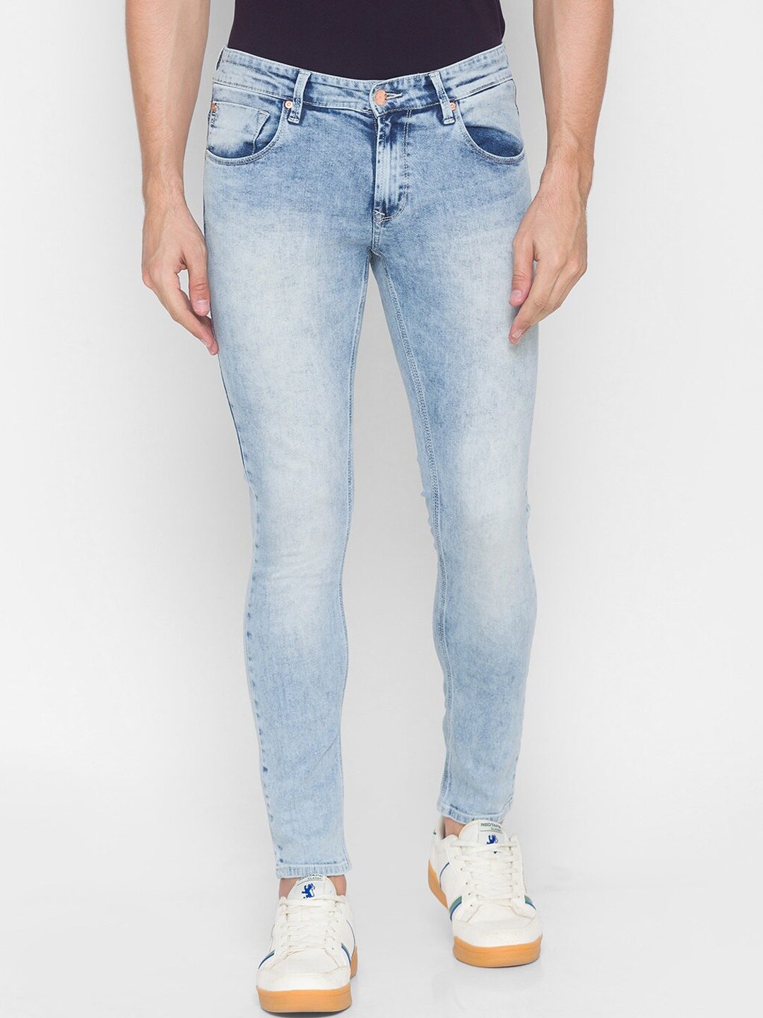 

SPYKAR Men Blue Skinny Fit Low-Rise Heavy Fade Jeans