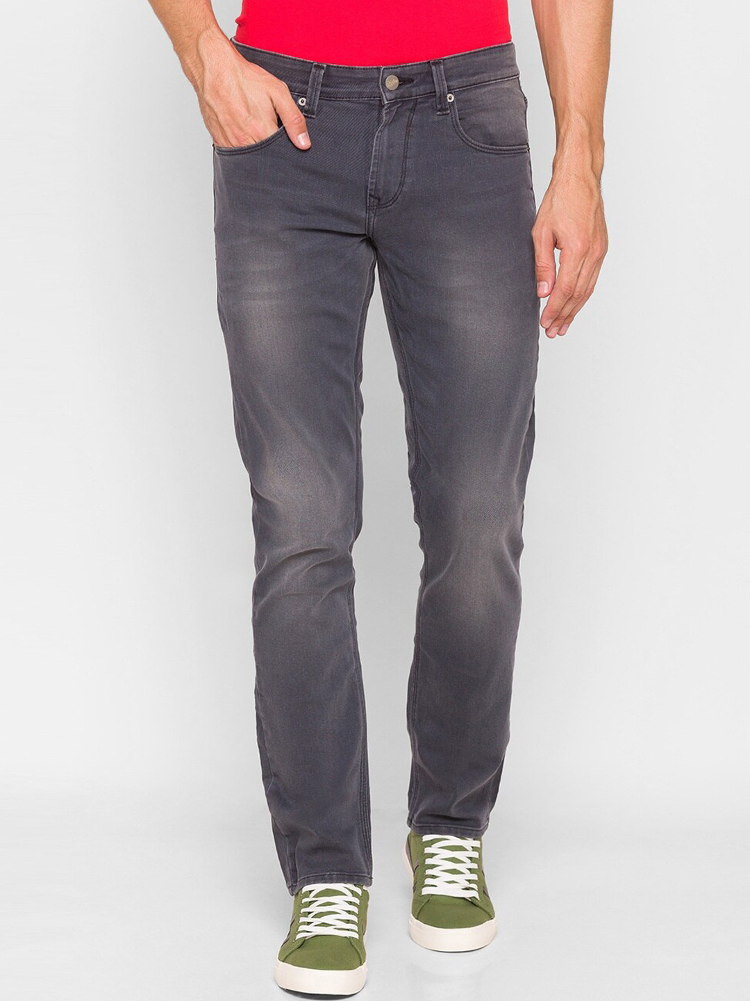 

SPYKAR Men Grey Relaxed Fit Low Distress Jeans