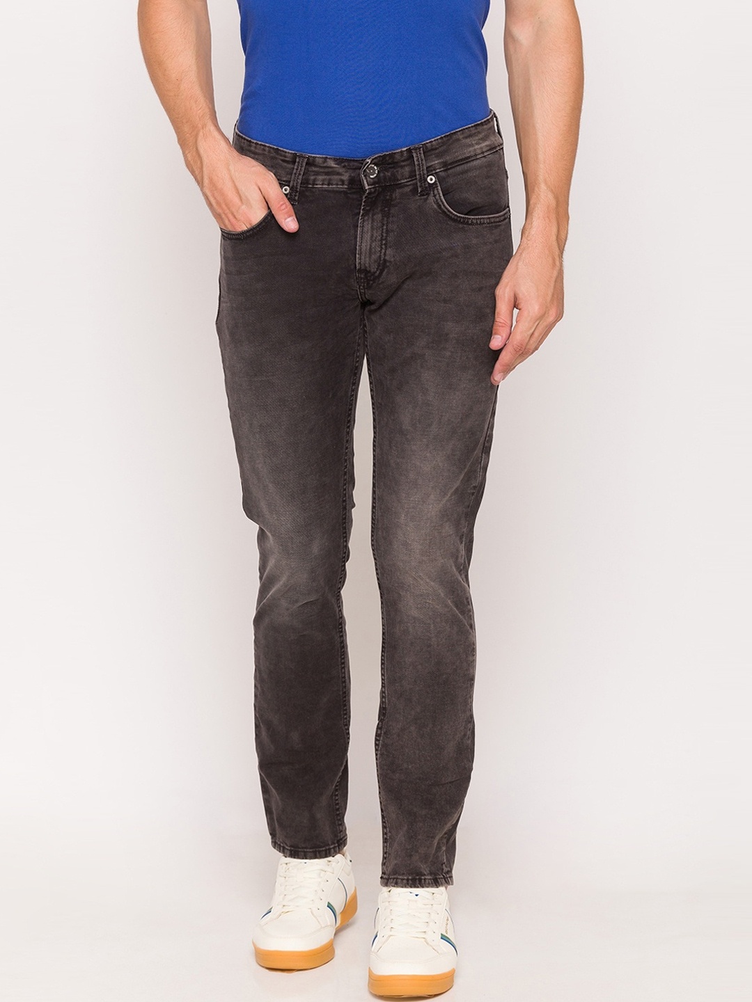 

SPYKAR Men Black Slim Fit Low-Rise Heavy Fade Jeans