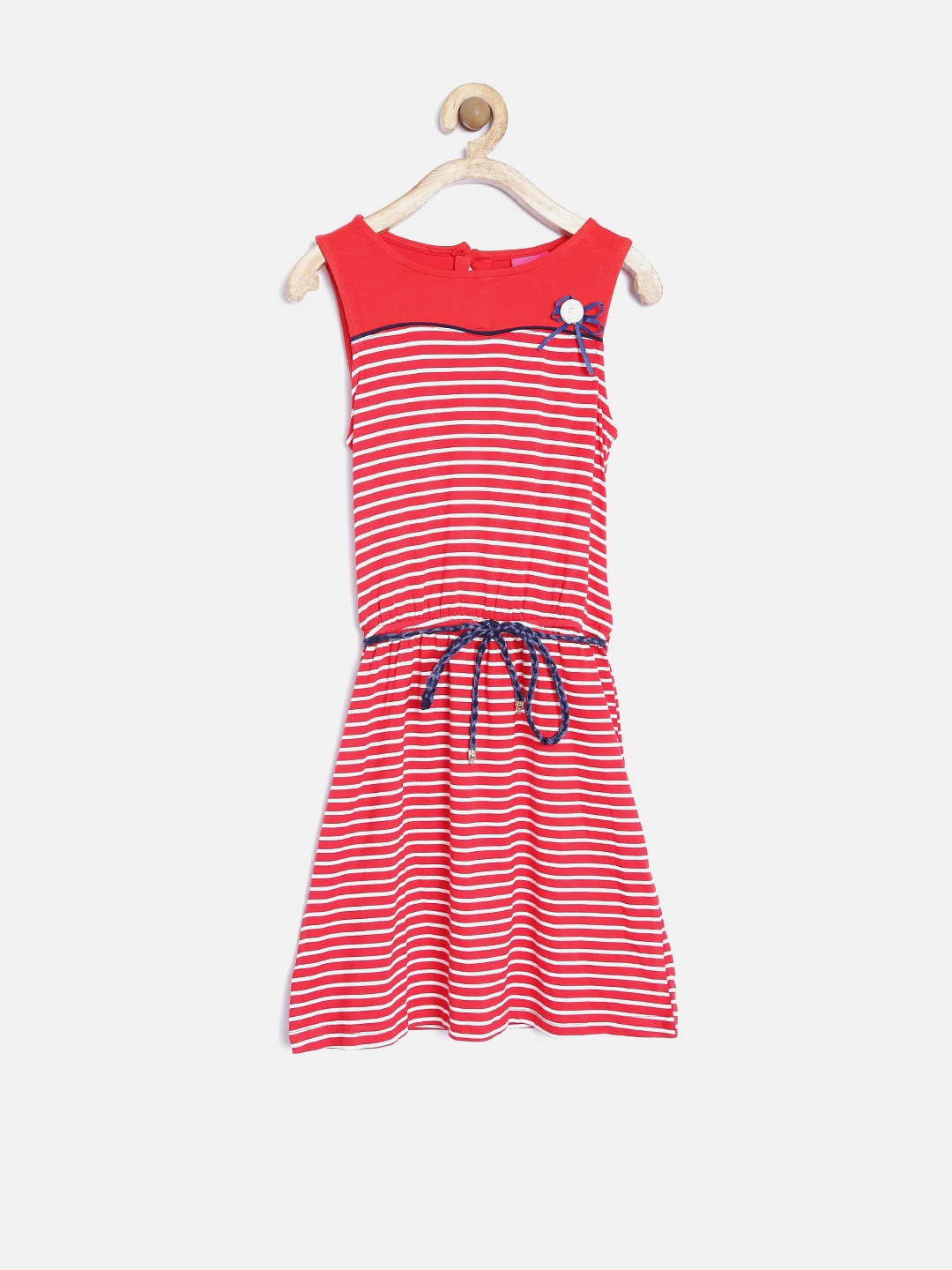 

Tiny Girl Red Striped Fit & Flare Dress