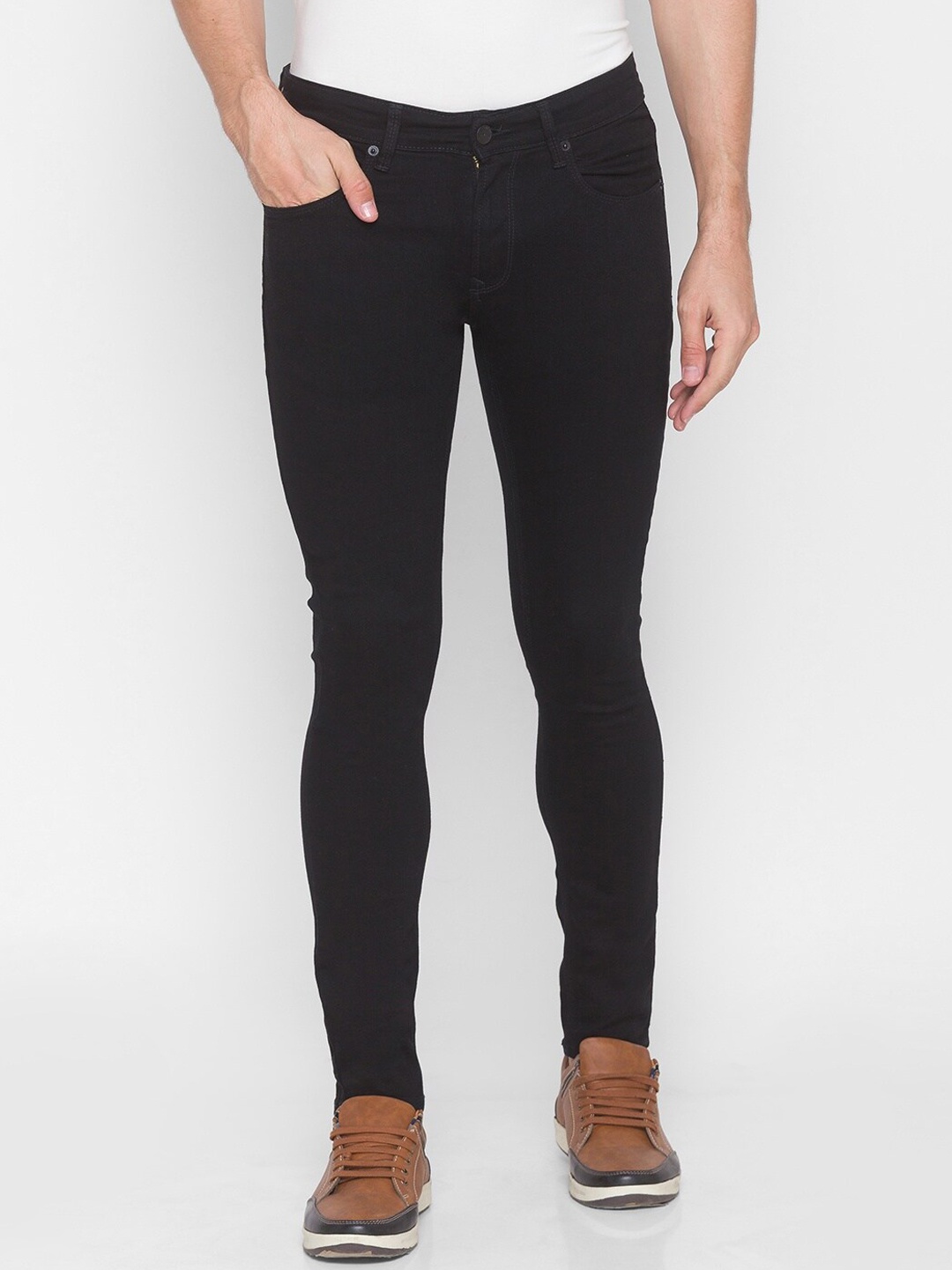 

SPYKAR Men Black Skinny Fit Low-Rise Jeans