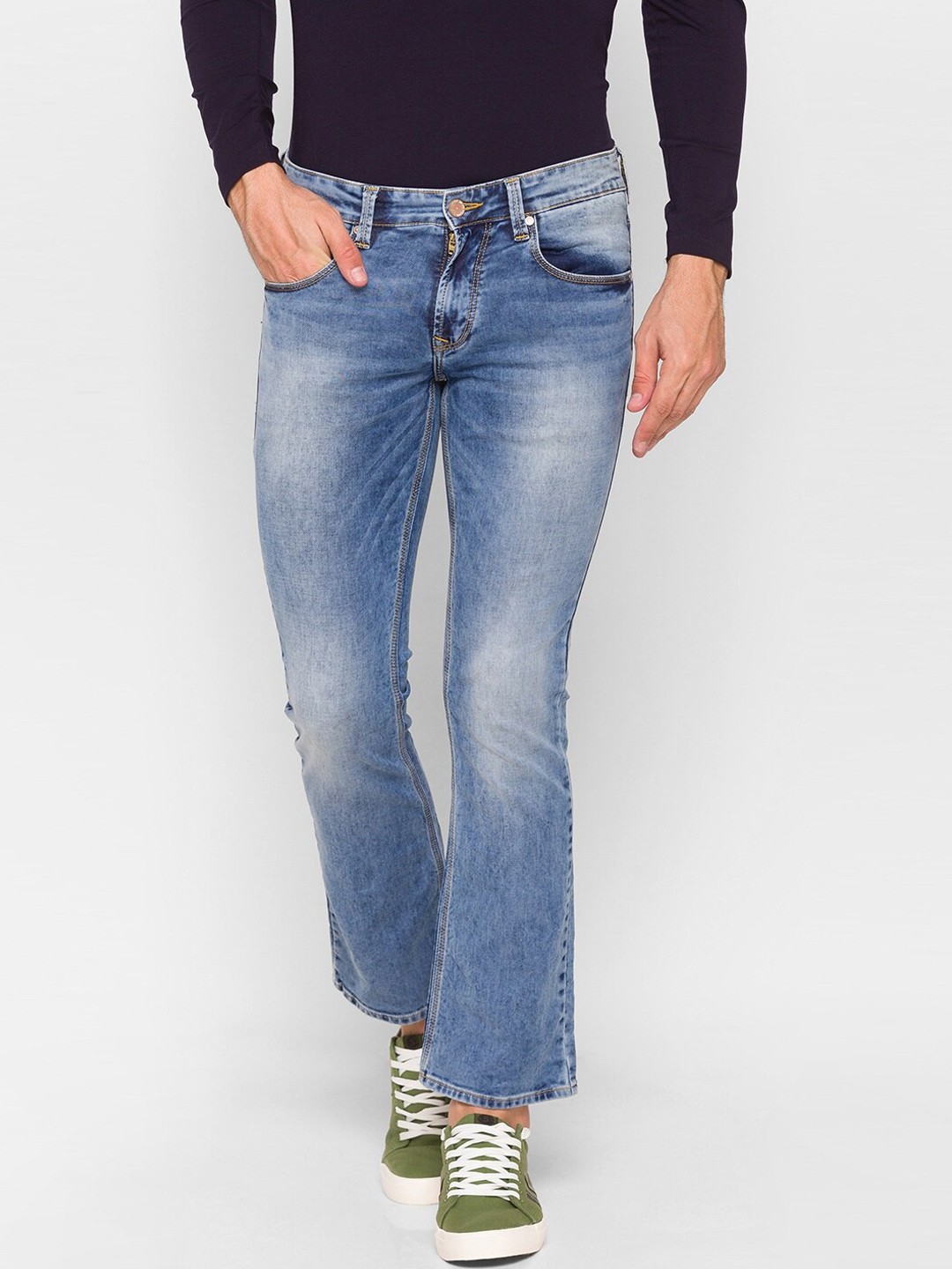 

SPYKAR Men Blue Low Distress Heavy Fade Jeans