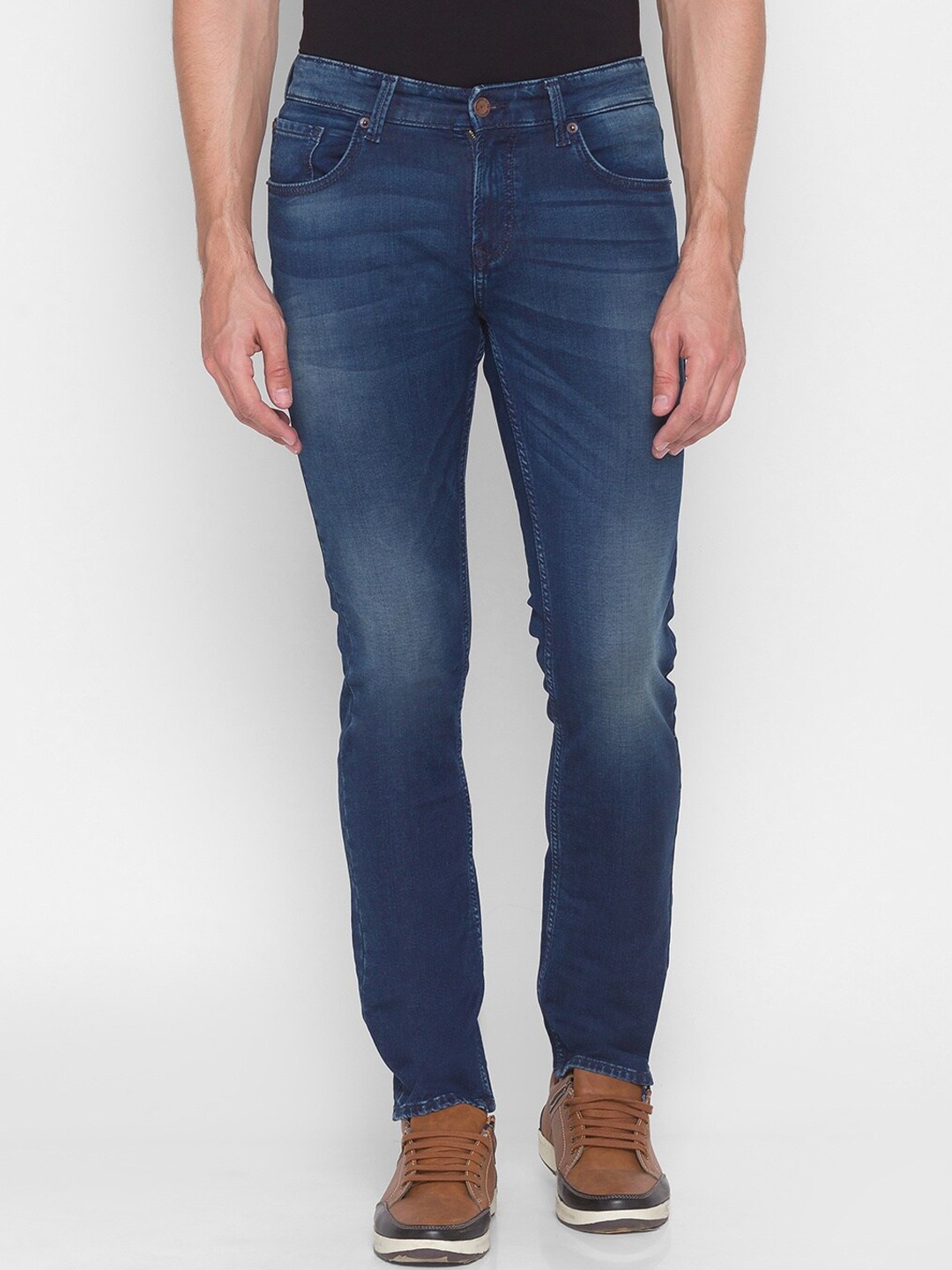 

SPYKAR Men Blue Slim Fit Low-Rise Low Distress Light Fade Jeans