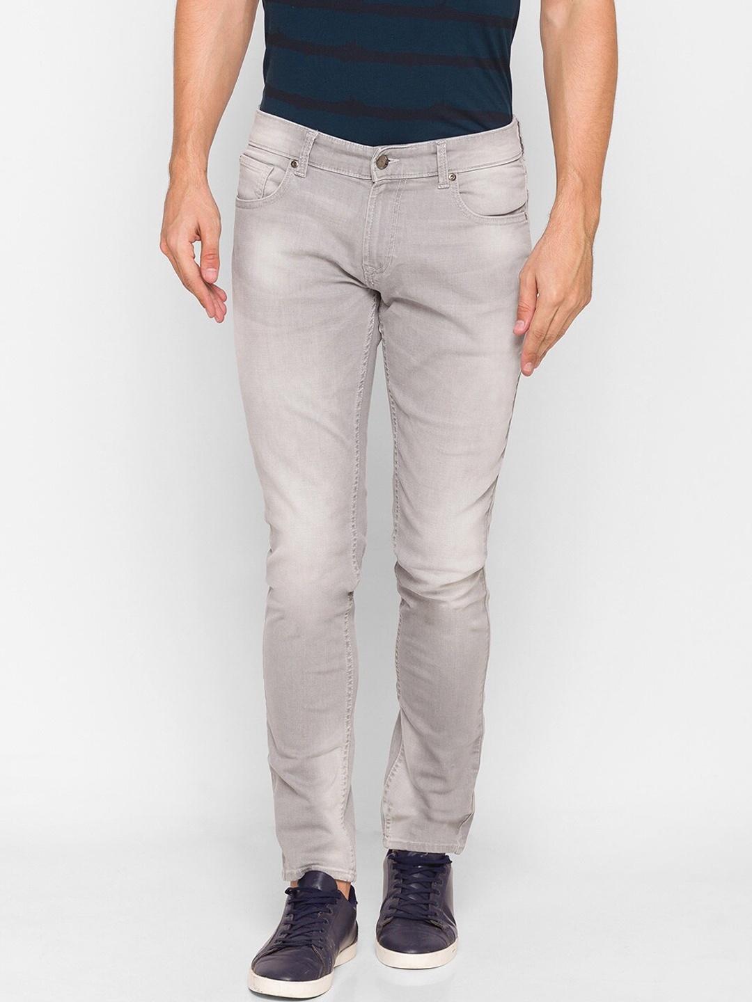 

SPYKAR Men Grey Skinny Fit Low-Rise Jeans