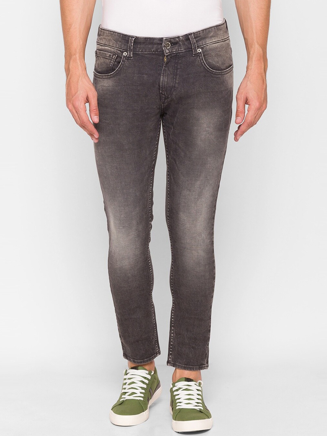 

SPYKAR Men Grey Slim Fit Heavy Fade Jeans