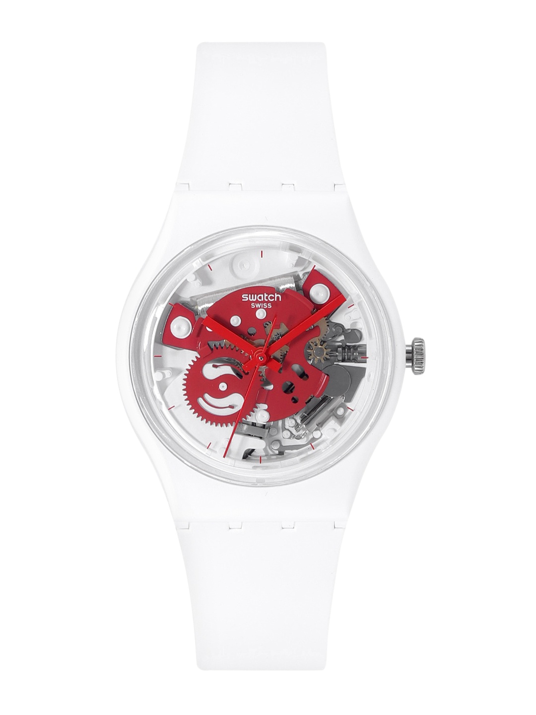 

Swatch Unisex White Patterned Dial & White Ceramic Straps Water Resistant Analogue Watch