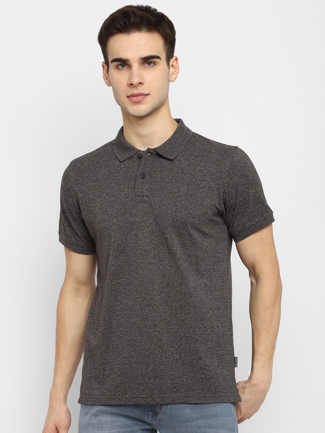 

Red Chief Men Black Striped Polo Collar Pockets T-shirt