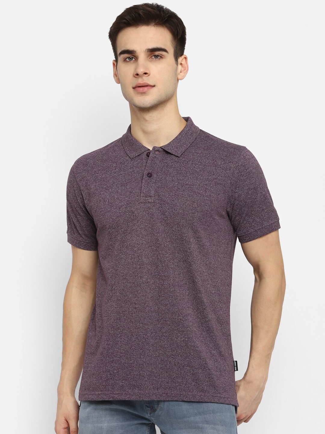 

Red Chief Men Purple Polo Collar Pockets T-shirt