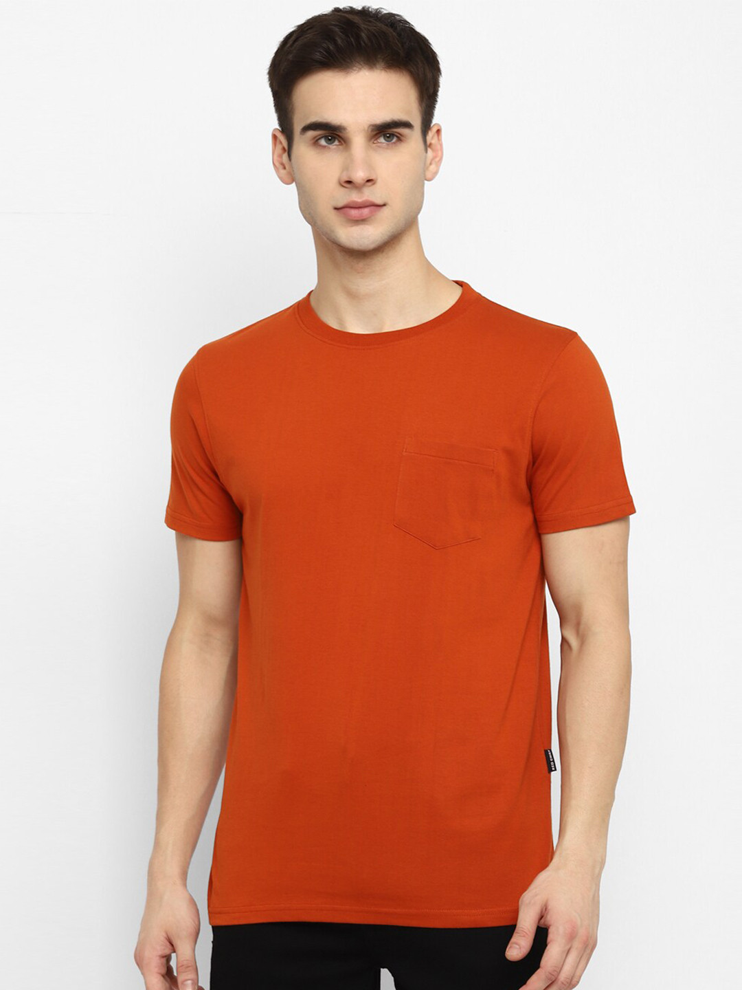 

Red Chief Men Orange Pockets T-shirt