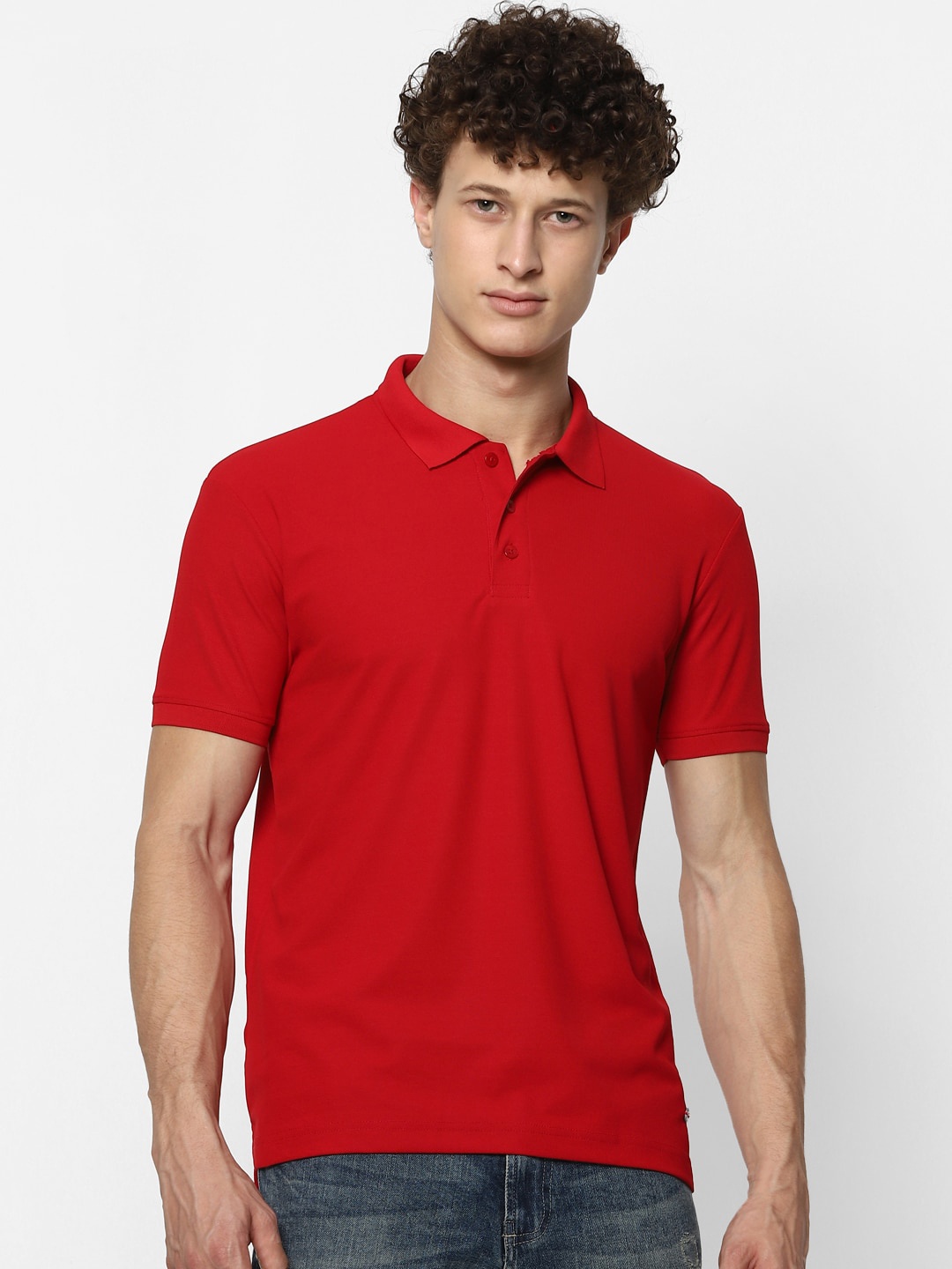 

MARCA Disati Men Red Polo Collar T-shirt