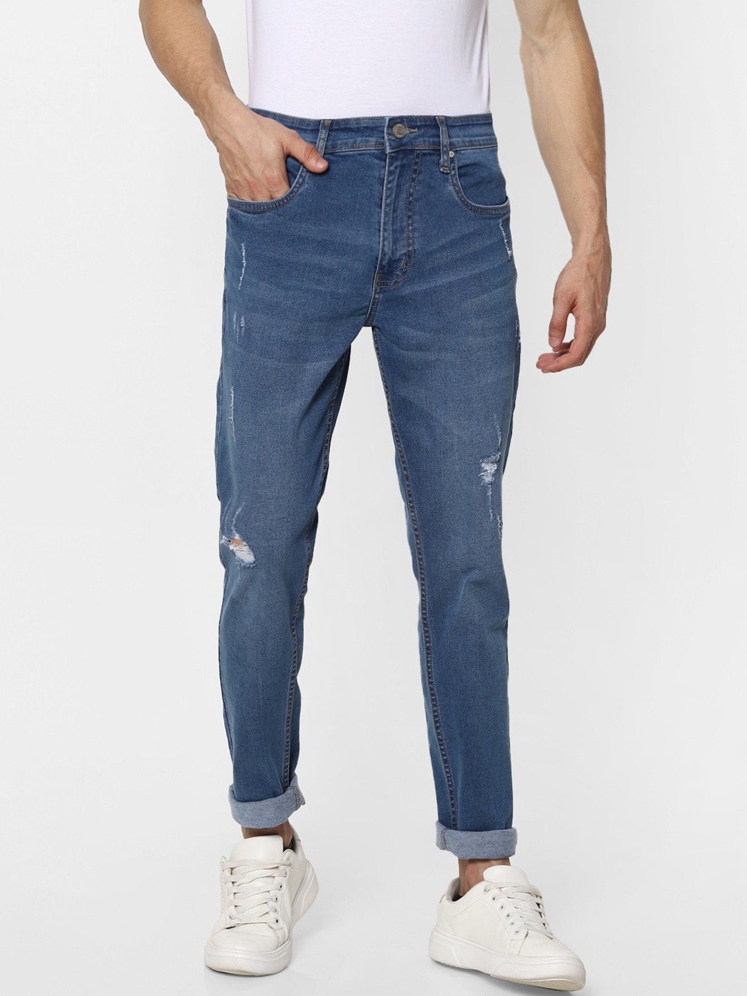 

MARCA Disati Men Blue Skinny Fit Mildly Distressed Light Fade Jeans