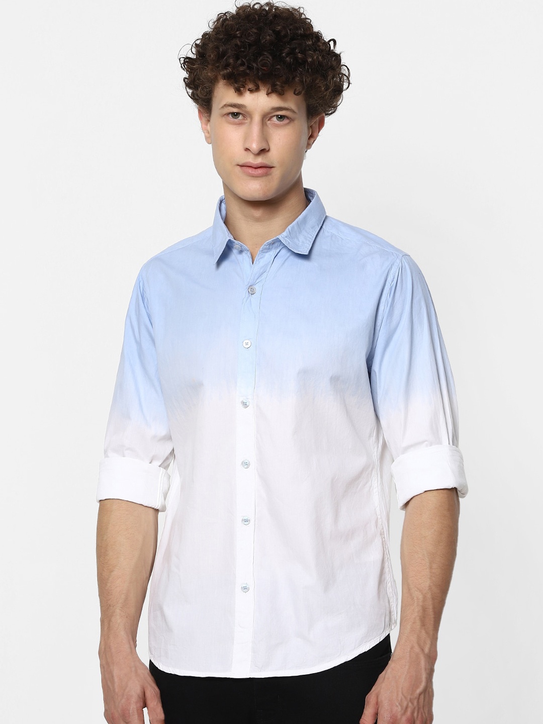 

MARCA Disati Men Blue Slim Fit Faded Opaque Faded Casual Shirt