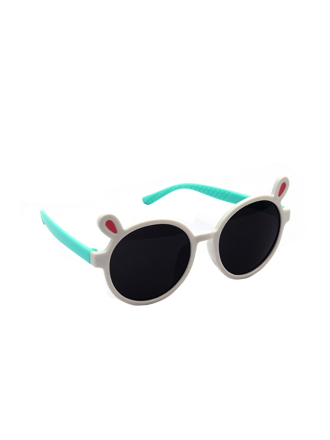 

Spiky Unisex Kids Black Lens & White Round Sunglasses with UV Protected Lens-3314_WHT_BLK