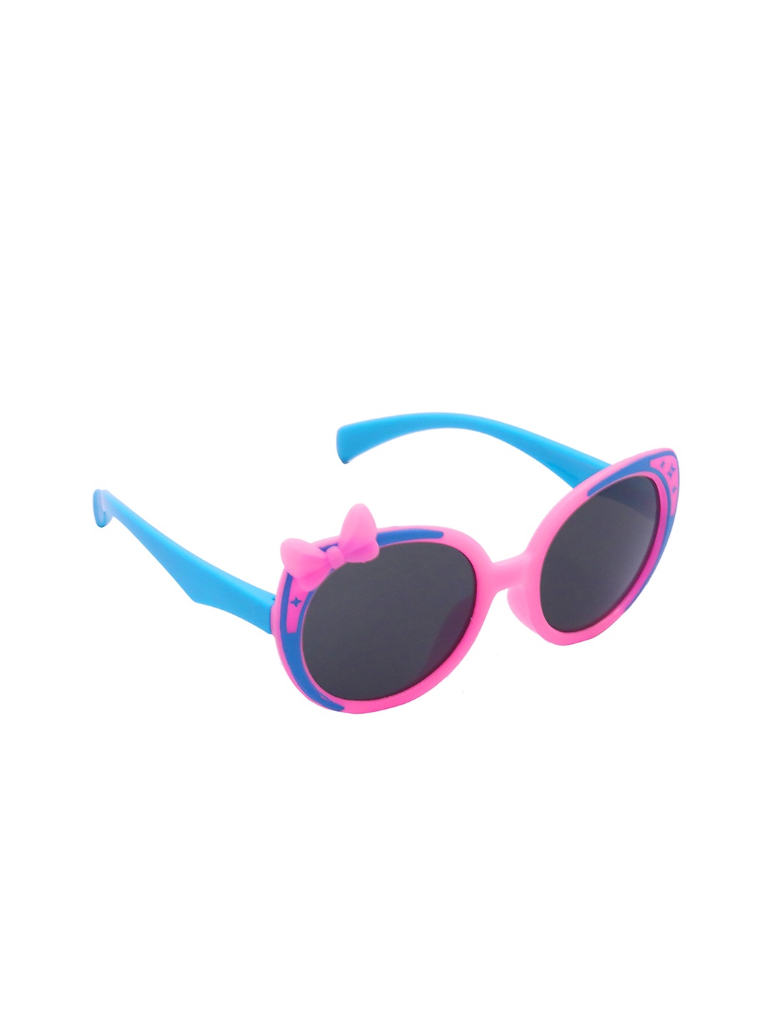 

Spiky Unisex Kids Black Lens & Pink Oval Sunglasses with UV Protected Lens-3318_PINK_BLK