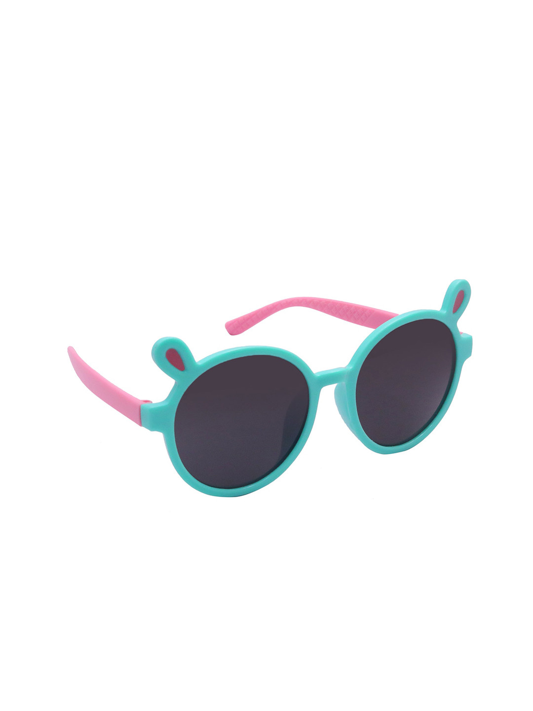 

Spiky Unisex Kids Black Lens & Blue Round Sunglasses with UV Protected Lens-3314_TURQ_BLK, Turquoise blue