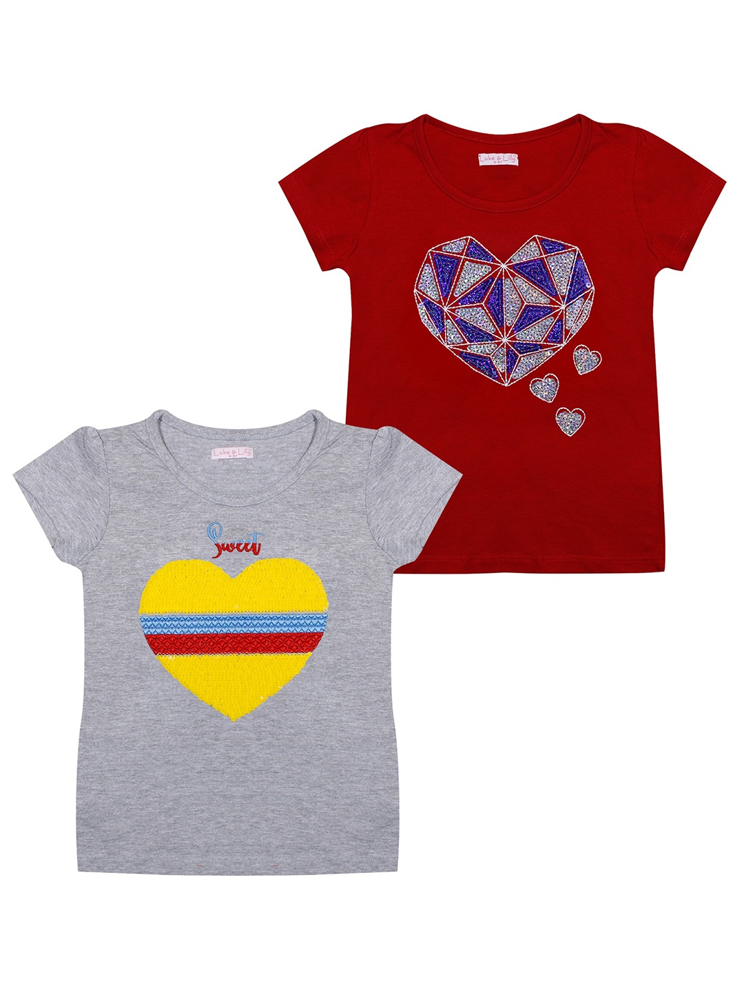

Luke & Lilly Girls Pack Of 2 T-shirts, Grey