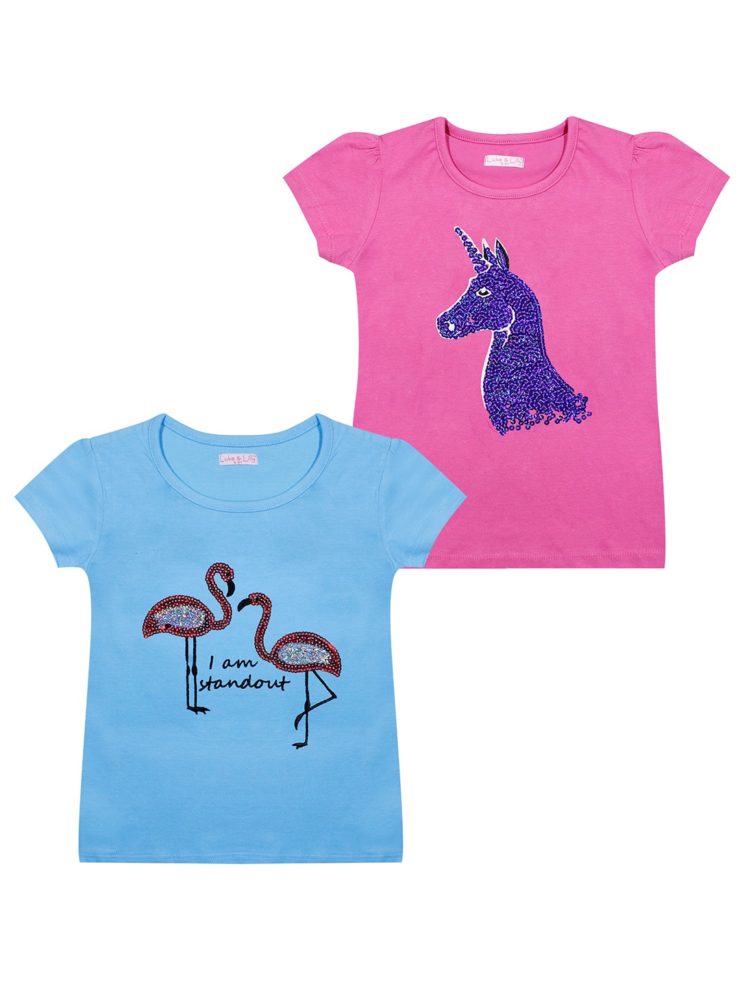 

Luke & Lilly Girls Pack Of 2 T-shirts, Blue