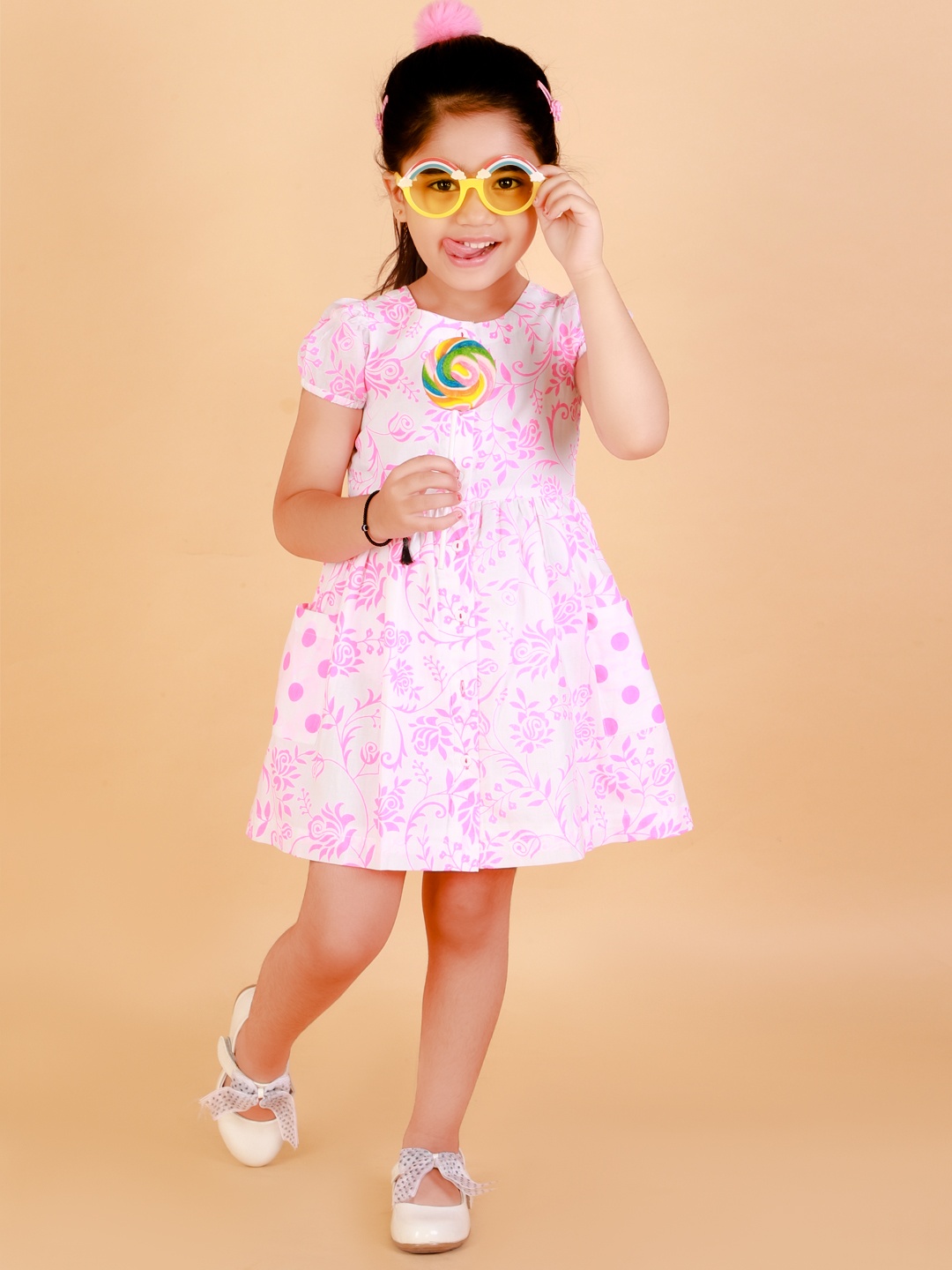 

LIL DRAMA Girls Pink Floral Dress