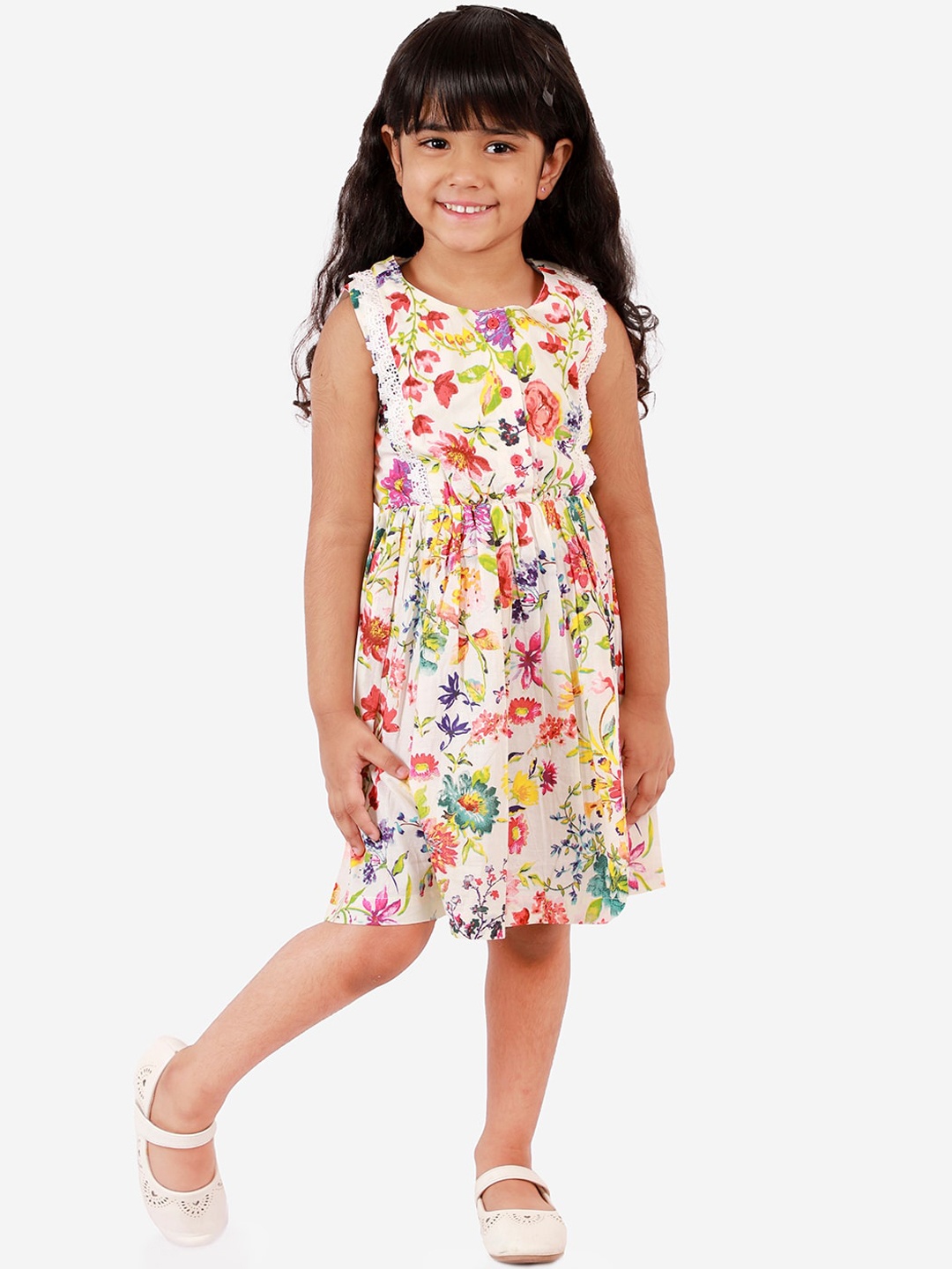 

LIL DRAMA Girls Multicoloured Floral Dress, Multi