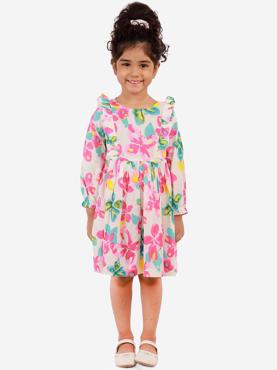

LIL DRAMA Girls Multicoloured Floral Fit & Flare Dress, Multi