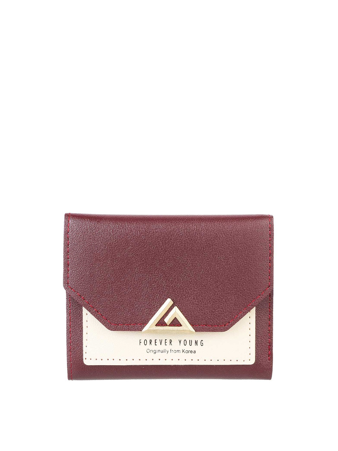 

WALKWAY by Metro Maroon & Cream-Coloured Textured Purse Clutch