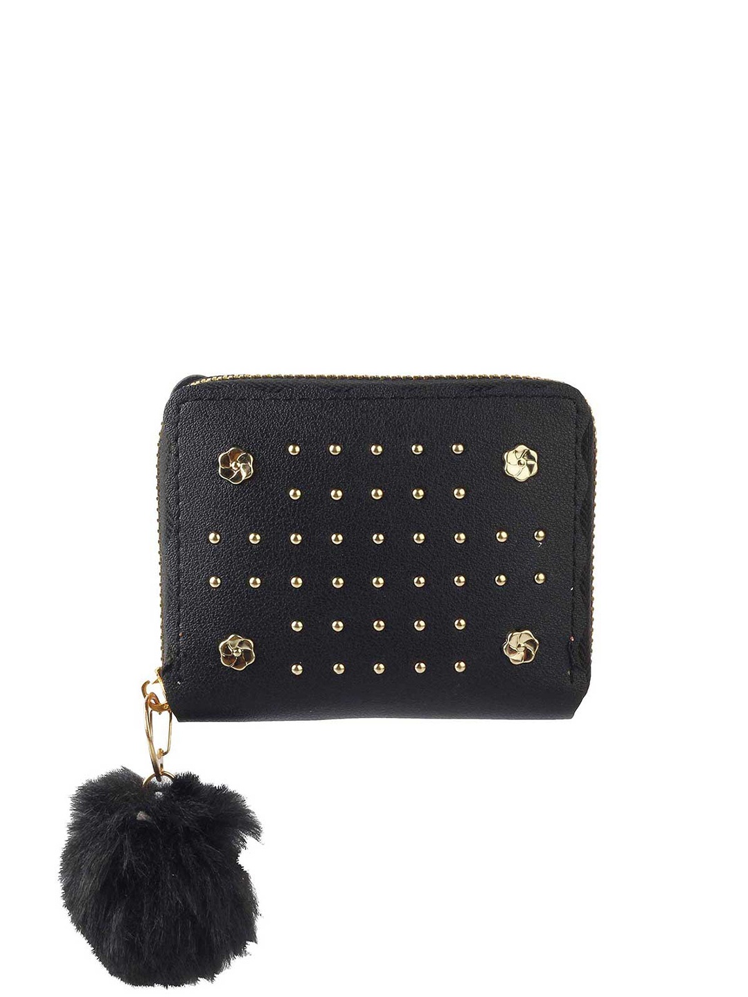

WALKWAY by Metro Black & Gold-Toned Embellished Purse Clutch