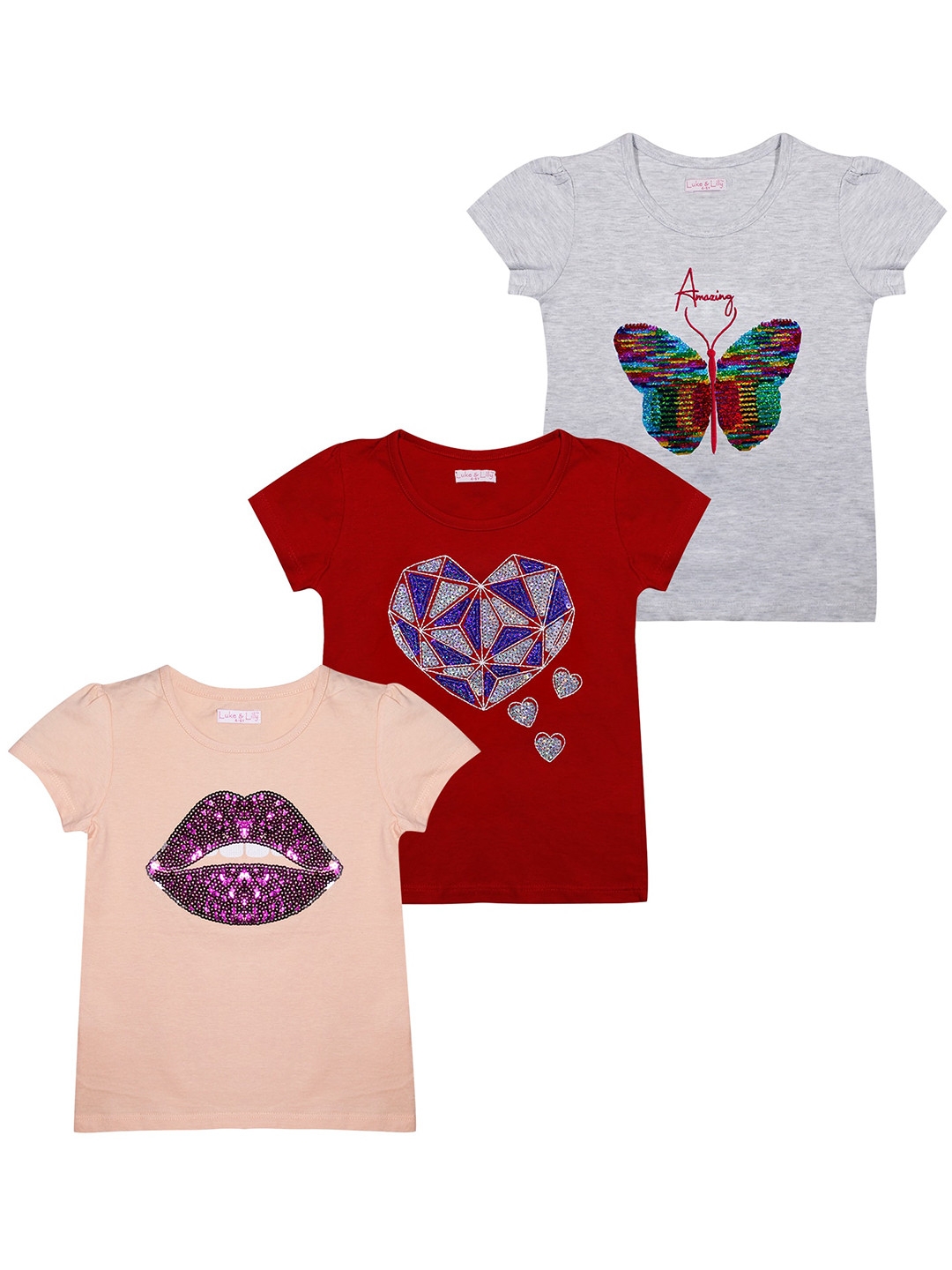 

Luke & Lilly Girls Pack Of 3 T-shirts, Cream
