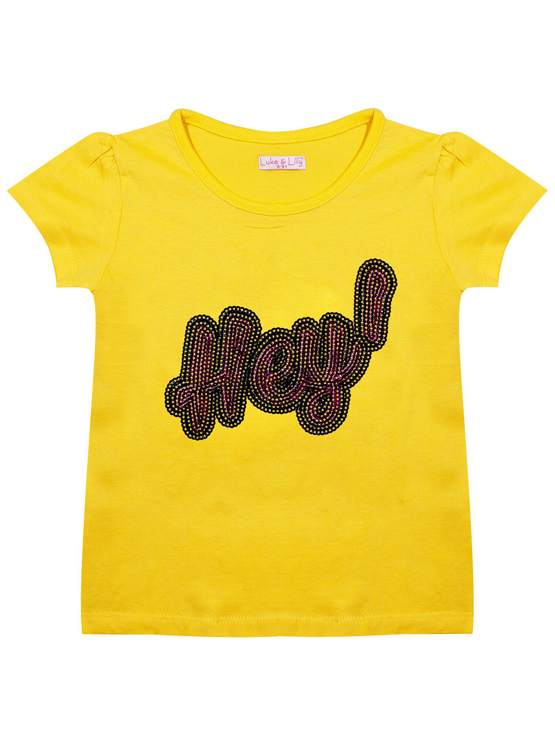 

Luke & Lilly Girls Yellow Sequins Embellished T-shirt