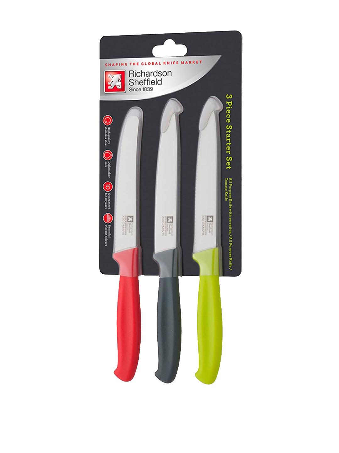 

Richardson Sheffield Set Of 3 Solid Stainless Steel Knives, Silver