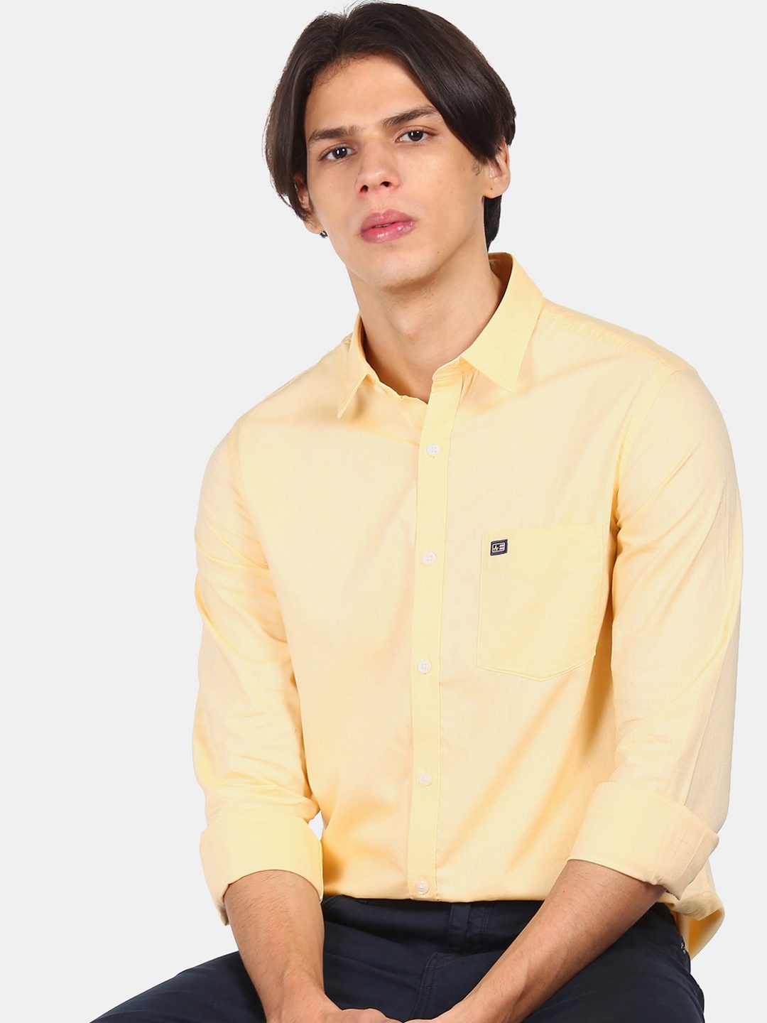 

Arrow Sport Men Yellow Opaque Pure Cotton Casual Shirt