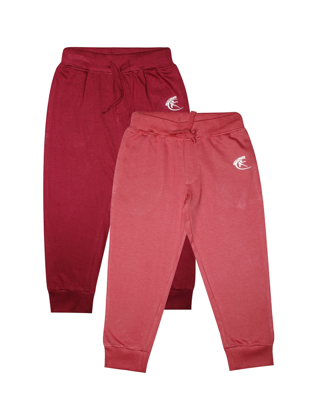 

KiddoPanti Kids Pack Of 2 Solid Pure Cotton Joggers, Pink