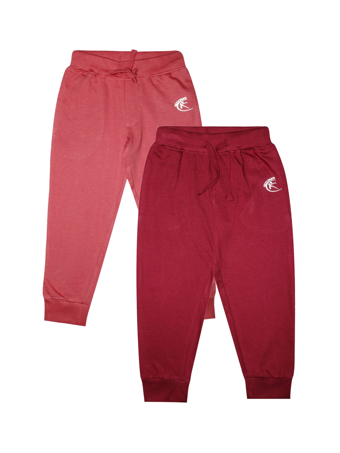 

KiddoPanti Kids Pack Of 2 Solid Pure Cotton Joggers, Pink