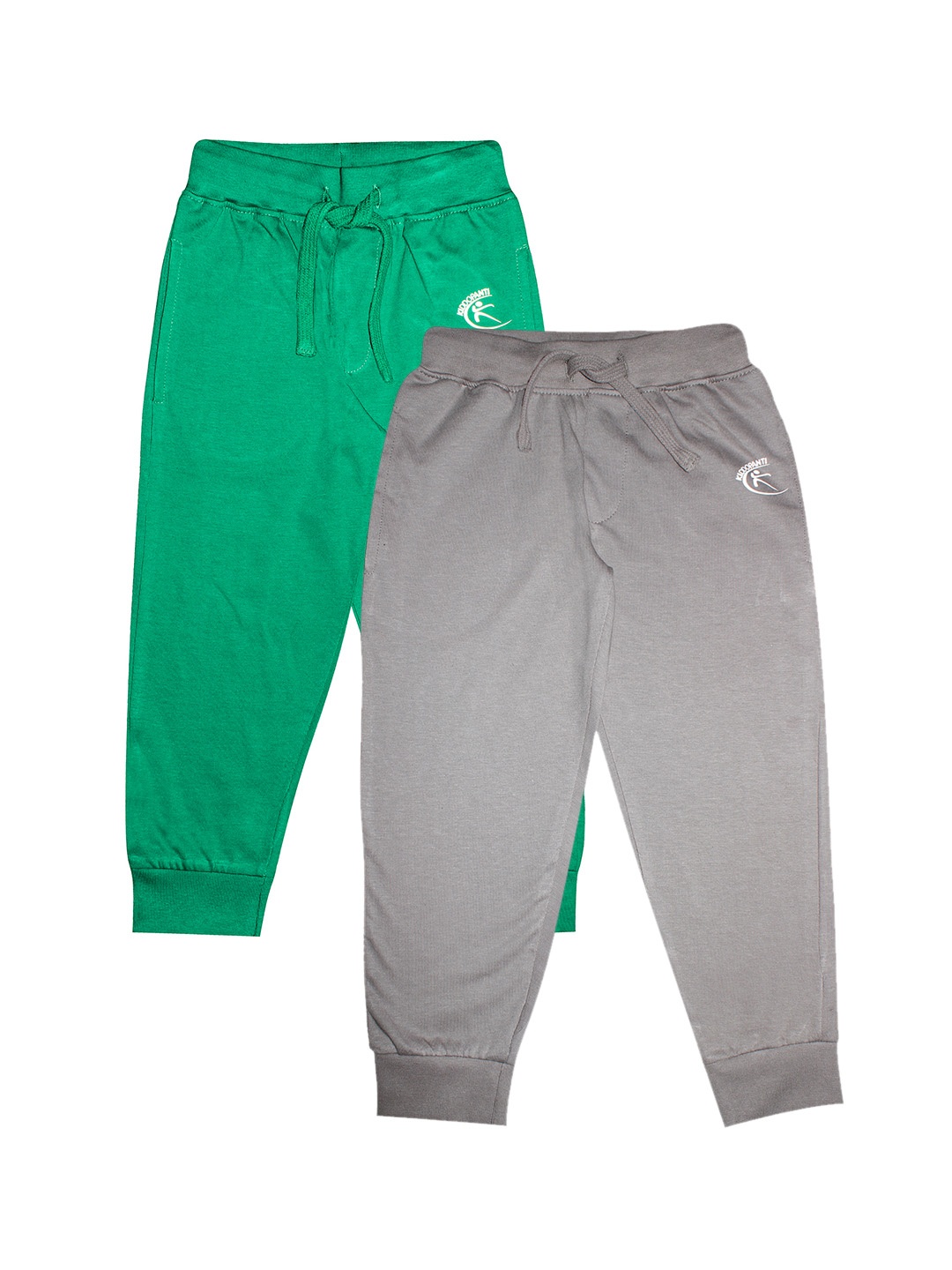 

KiddoPanti Kids Pack Of 2 Solid Pure Cotton Joggers, Green