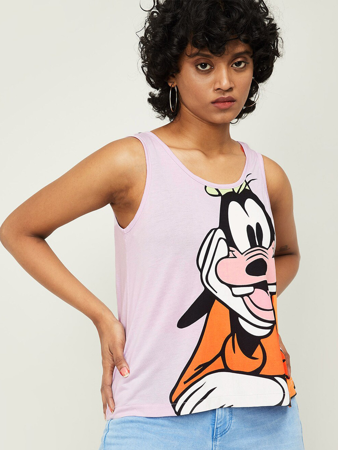 

Ginger by Lifestyle Women Pink & Orange Goofy Printed T-shirt