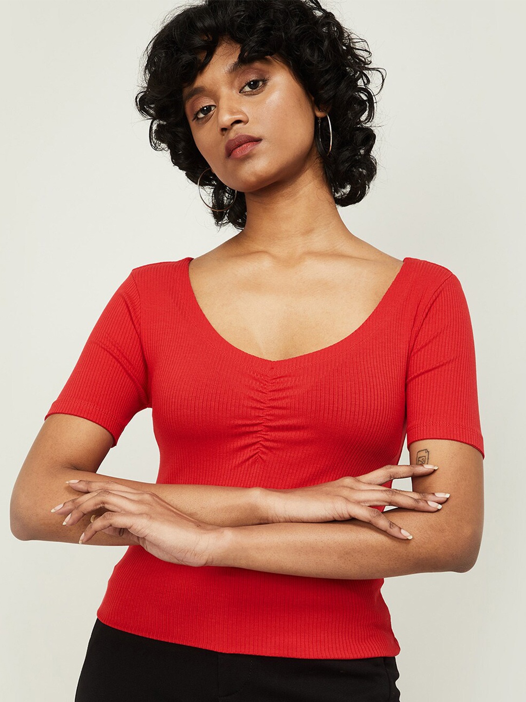 

Ginger by Lifestyle Women Red Regular Top
