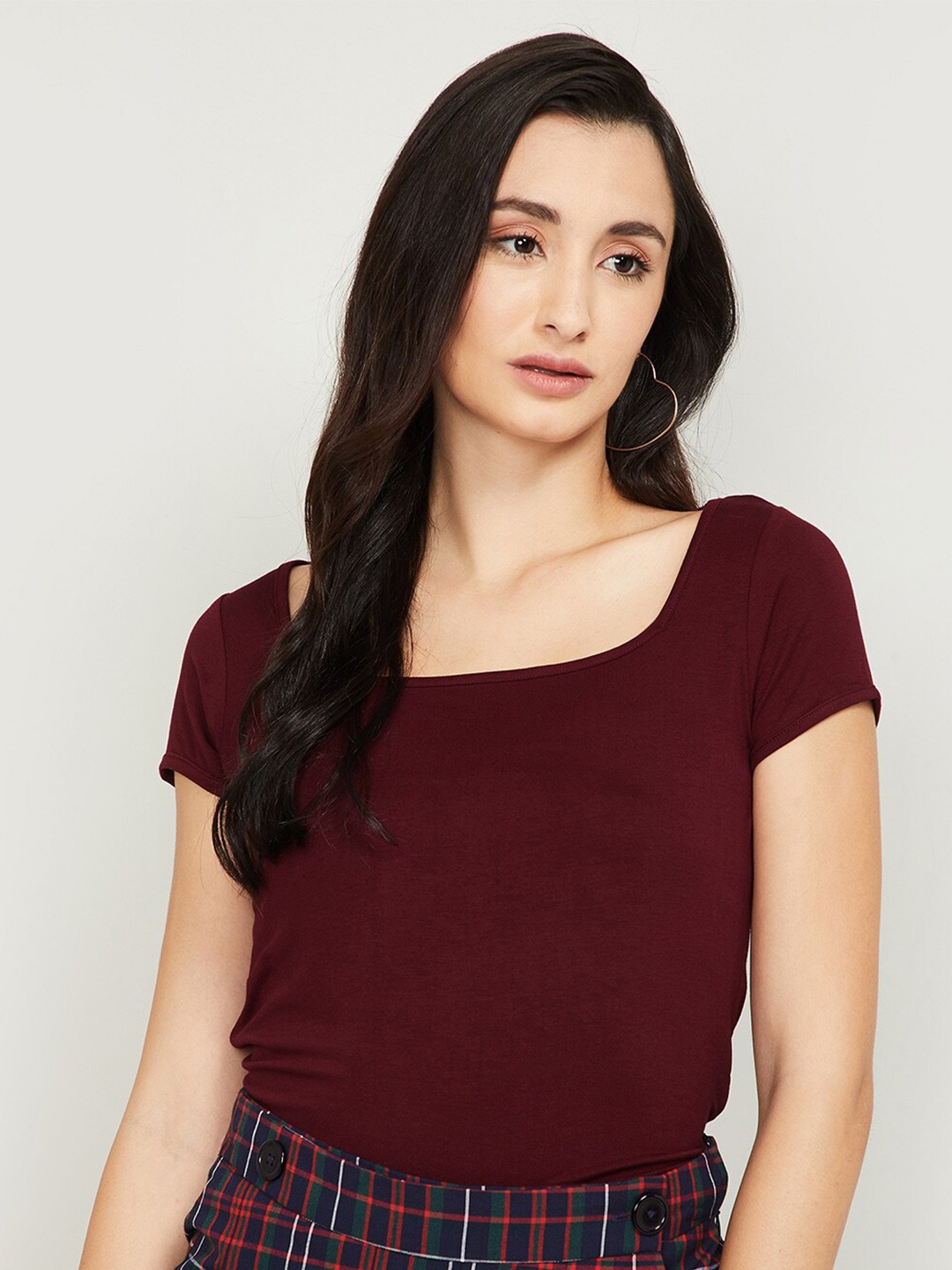 

CODE by Lifestyle Women Burgundy Solid Regular Top