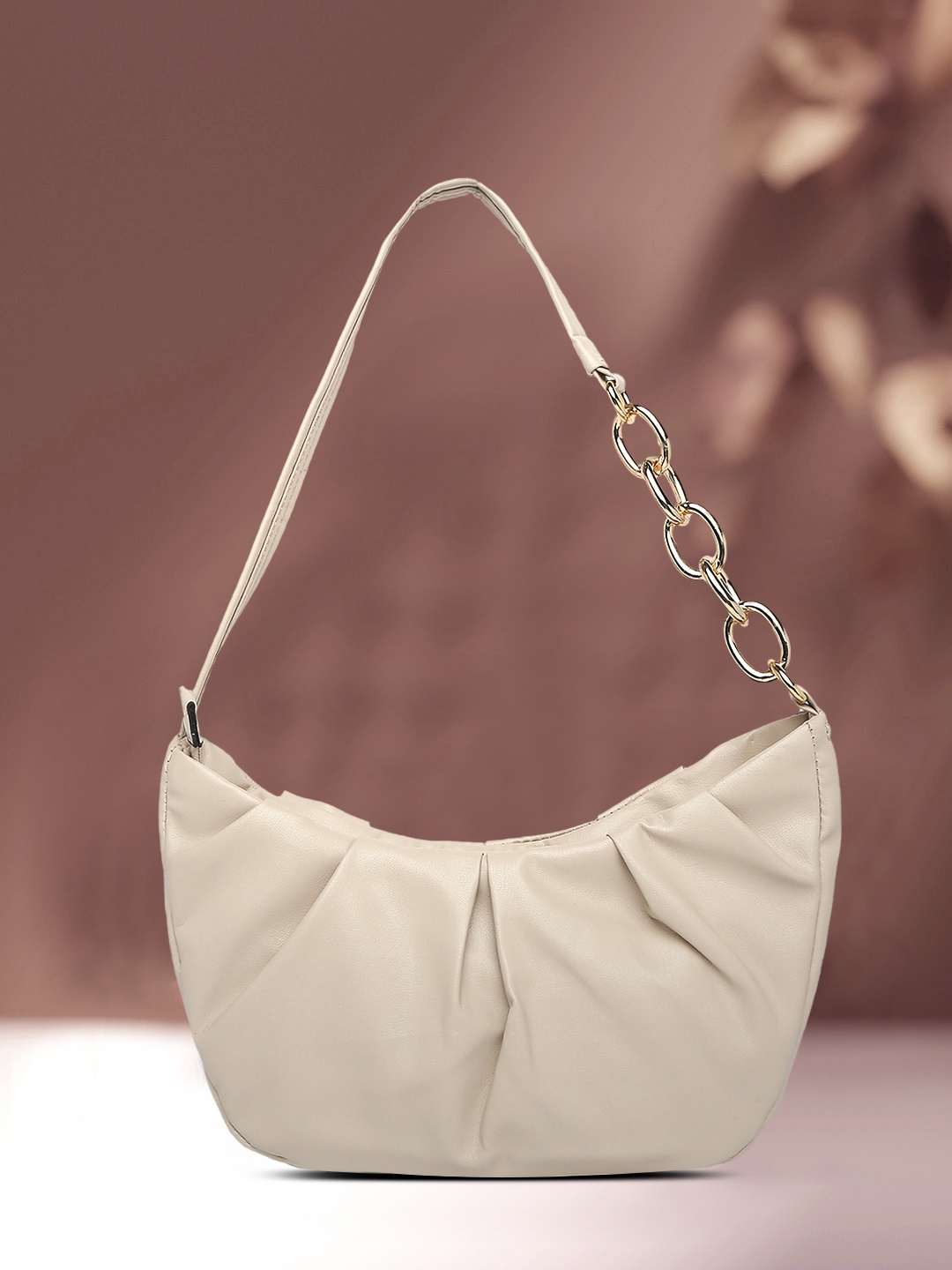 

Accessorize Cream-Coloured Shopper Stella Pleated Chain Shoulder Bag