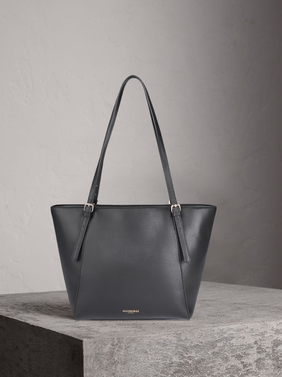 

Accessorize London Women Faux Leather Leonie Work Tote Bag, Black
