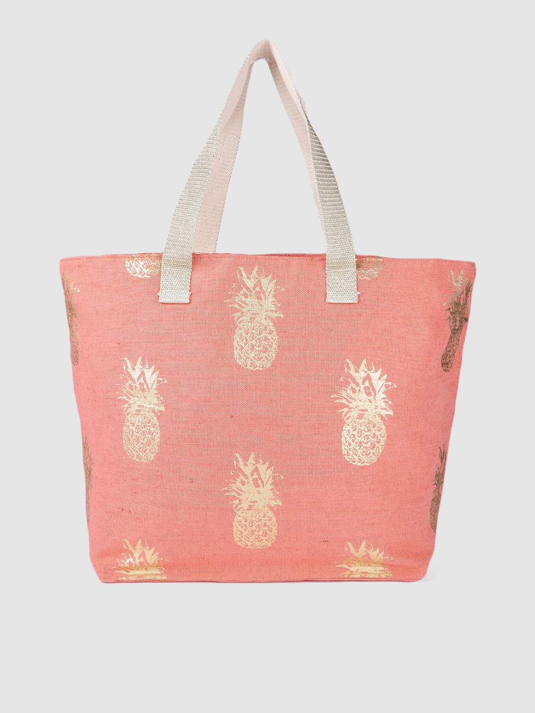 

Accessorize London Pineapple Printed Tote Bag, Coral