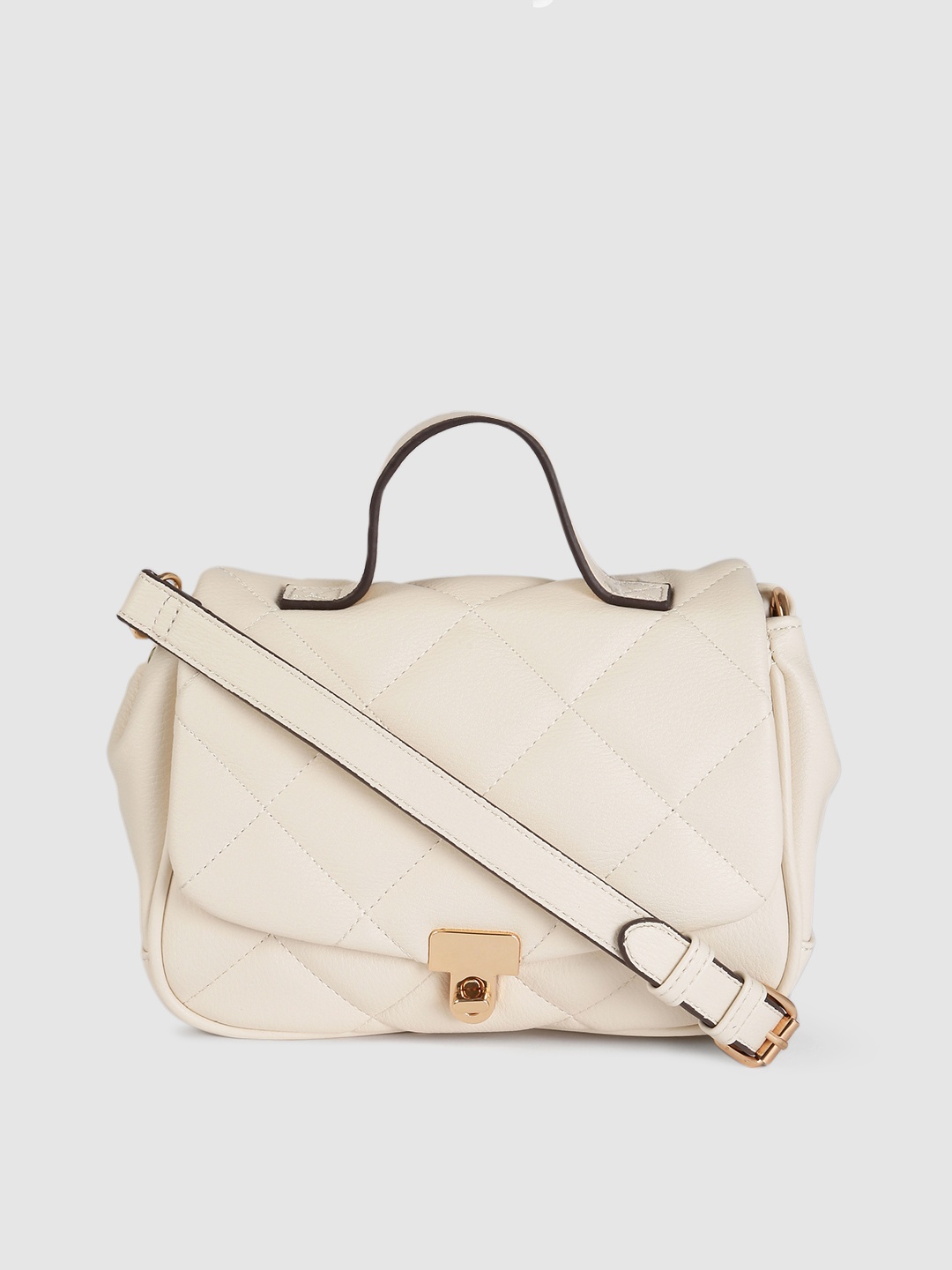 

Accessorize London Women Faux Leather Alani Quilted Sling Bag, Cream